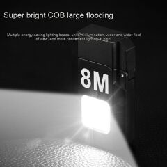 COB LED Mini El Feneri | 800 Lümen | Şarjlı | Su Geçirmez | Mıknatıslı | Şarjlı Çakmaklı