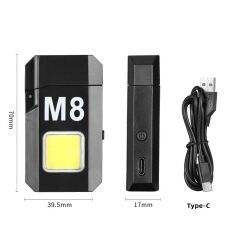 COB LED Mini El Feneri | 800 Lümen | Şarjlı | Su Geçirmez | Mıknatıslı | Şarjlı Çakmaklı