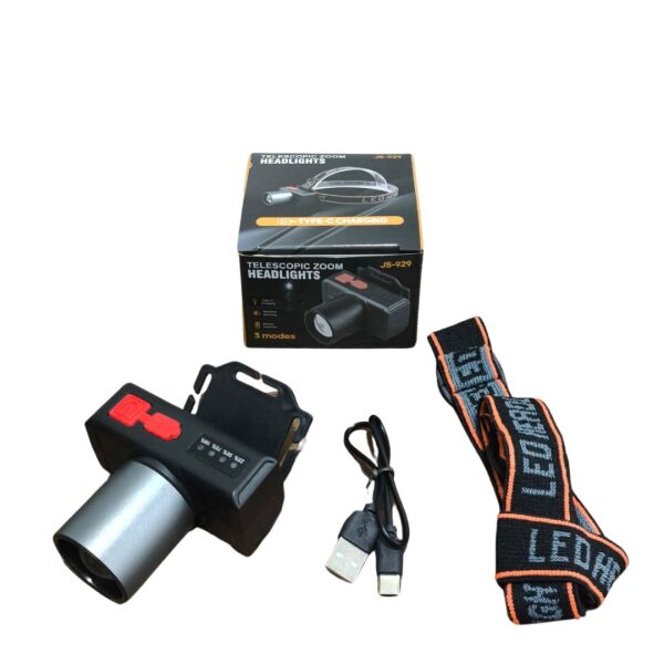 JS-929 Teleskopik Zoomlu Şarjlı Kafa Feneri