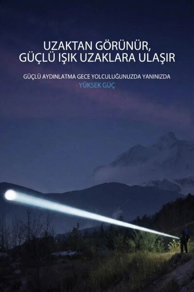 K-LIGHT KL-5241 Çok Fonksiyonlu Şarj Edilebilir LED El Feneri (3000 LM)