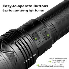 LED Şarjlı El Feneri – Güçlü Aydınlatma, Su Geçirmez, Power Bank Özellikli el feneri büyük boy