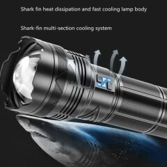 LED Şarjlı El Feneri – Güçlü Aydınlatma, Su Geçirmez, Power Bank Özellikli el feneri büyük boy