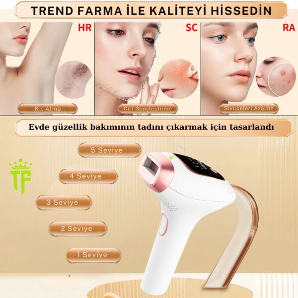 Trend Farma Soğuk Buz IPL Lazer Epilasyon Cihazı - 999.999 Atım, Ağrısız Buz Lazer**