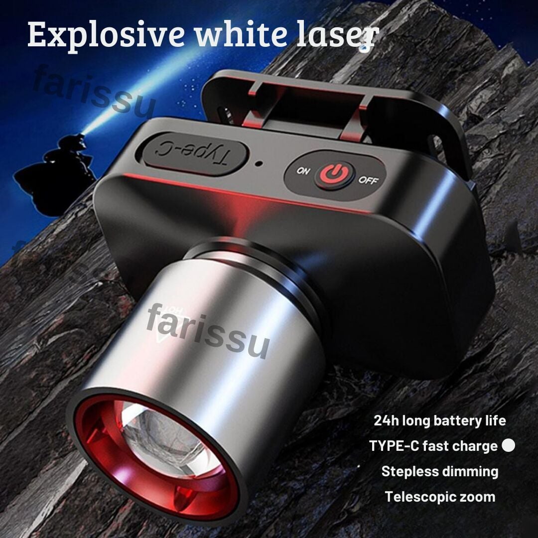 WH-2102 Şarjlı Kafa Feneri - 10W, 1200 Lümen, Zoom Fonksiyonlu, C Tipi Şarjlı