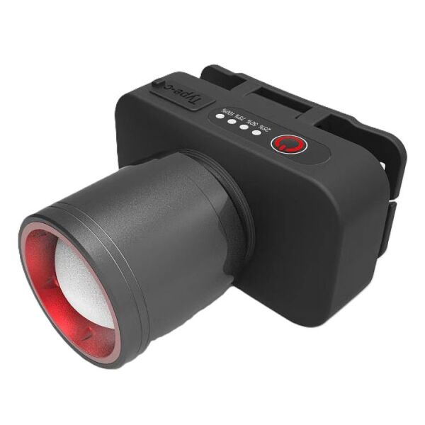 WH-2102 Şarjlı Kafa Feneri - 10W, 1200 Lümen, Zoom Fonksiyonlu, C Tipi Şarjlı