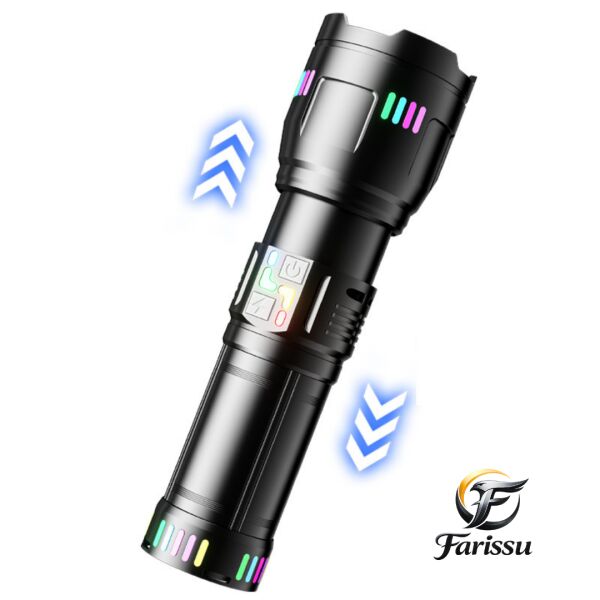 Gold Orion R518 300W 9000 Lümen Şarjlı El Feneri - 8 Adet Pilli (Yedek Bataryalı) Zoomlu Uzun Menzilli
