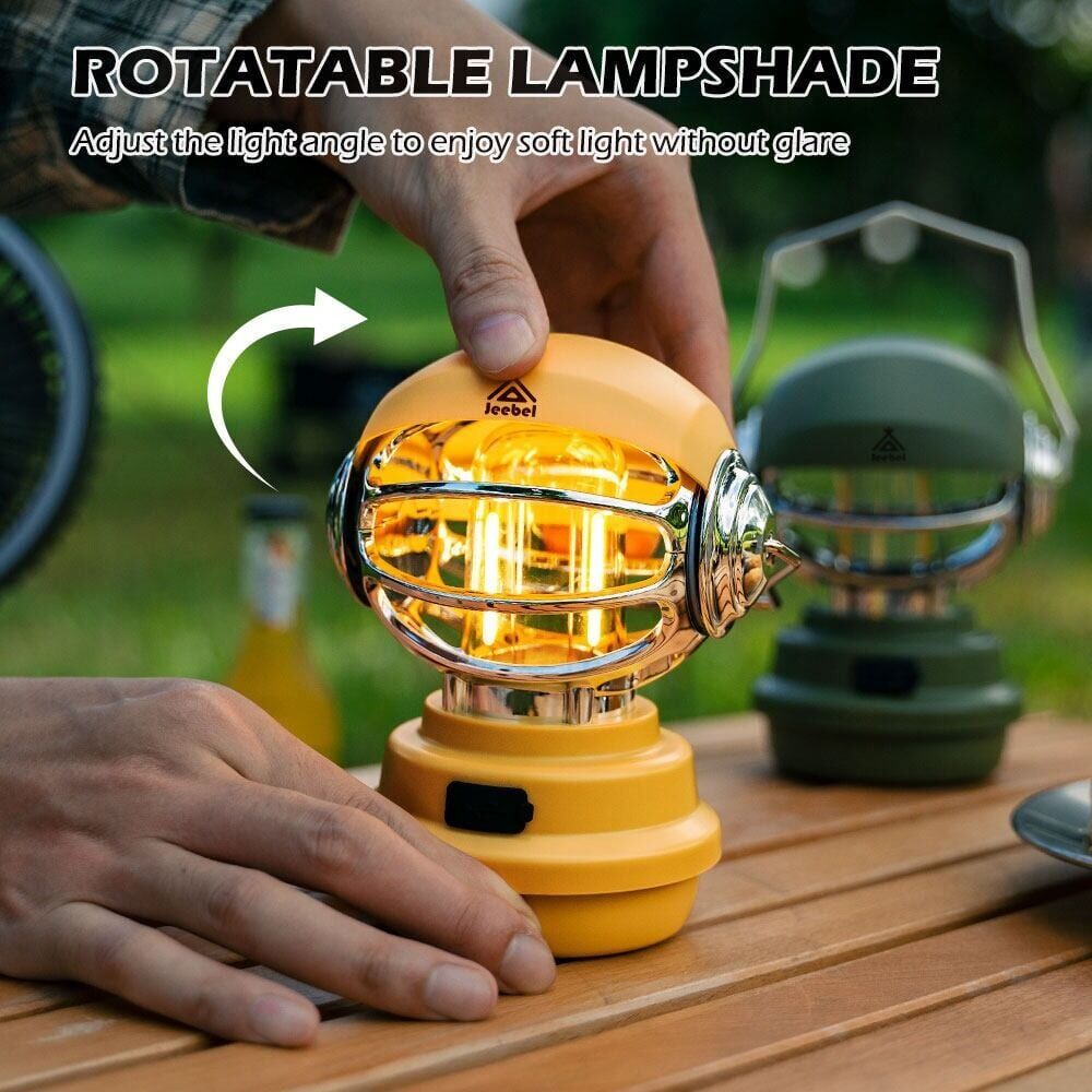 Robot USB Şarj Edilebilir El Feneri Çadır Fener Su Geçirmez Taşınabilir Kamp Feneri Sarı