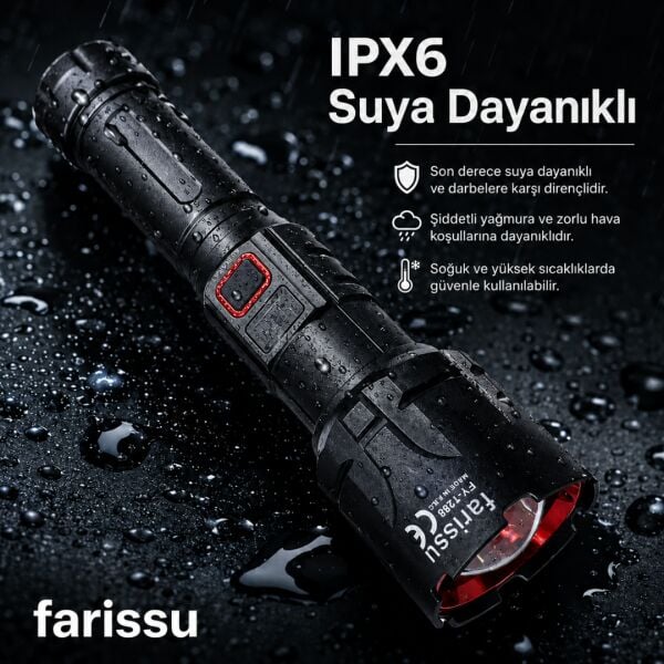 FY-T288 50W 5000 Lümen Ultra Parlak Şarjlı El Feneri | 1.5 Km Menzilli, Powerbank Özellikli