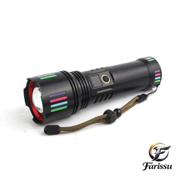 R517 200W Beyaz Lazer El Feneri - 6000 Lümen, 3000 Metre Uzağı Aydınlatan Zoomlu Şarjlı Fener