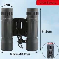 12x30 Dürbün – 12x Zoom, 1000m’de 100m Görüş, Kompakt Tasarım Cep Boy Mini El Dürbünü Kauçuk Kaplama