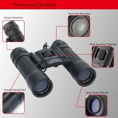 12x30 Dürbün – 12x Zoom, 1000m’de 100m Görüş, Kompakt Tasarım Cep Boy Mini El Dürbünü Kauçuk Kaplama