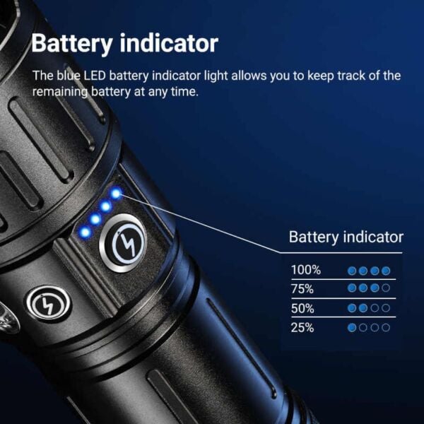 Gold Orion OR-B51 Taktik El Feneri – Güçlü Aydınlatma, Dayanıklı Tasarım!  6000 lümen