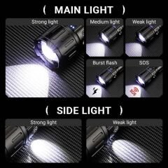 Gold Orion OR-B51 Taktik El Feneri – Güçlü Aydınlatma, Dayanıklı Tasarım!  6000 lümen