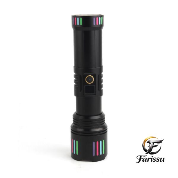 R517 200W Beyaz Lazer El Feneri + 6800 mAh 38650 Yedek Pil Hediye - 6000 Lümen, 3000 Metre