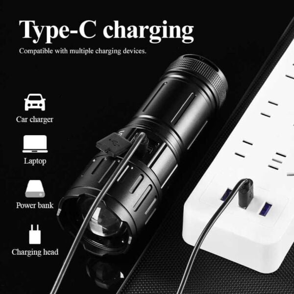 Gold Orion OR-B51 Taktik El Feneri – Güçlü Aydınlatma, Dayanıklı Tasarım!  6000 lümen