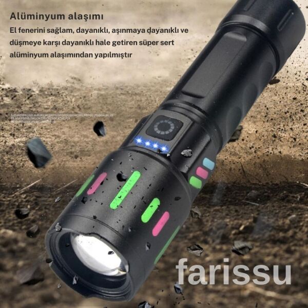 Gold Orion OR-611-TG Alüminyum Alaşımlı El Feneri – 100W Güç, 3000 Lümen, 1000 Metre Menzil!