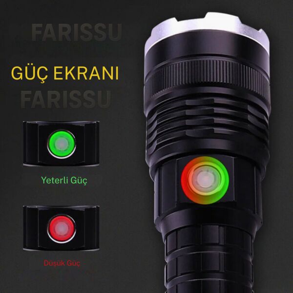 Gold Orion OR-A72 Alüminyum Alaşımlı El Feneri – 100W Güç, 3000 Lümen, 1500 Metre Menzil