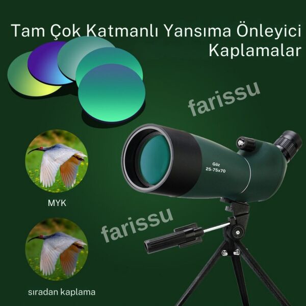 Eyebre 25-75x70 Monoküler Teleskop – Uzun Menzilli, Yüksek Büyütme Kapasiteli Optik Cihaz