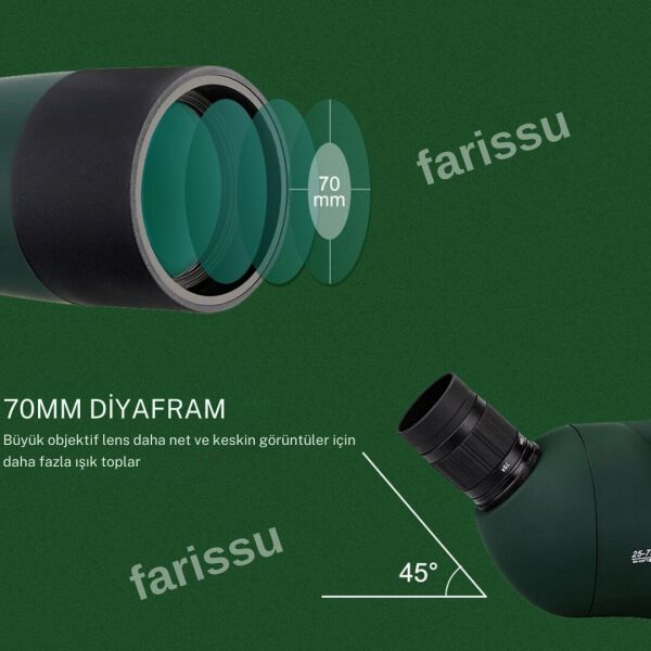 Eyebre 25-75x70 Monoküler Teleskop – Uzun Menzilli, Yüksek Büyütme Kapasiteli Optik Cihaz
