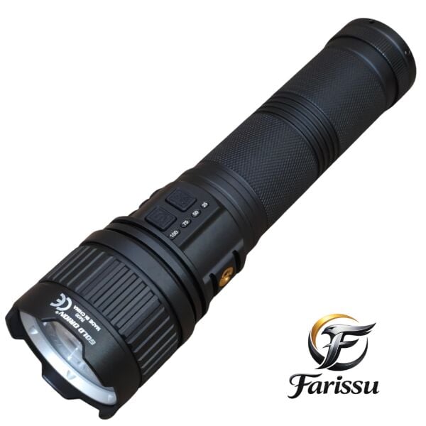 Gold Orion R400 3 KM Menzilli Profesyonel Şarjlı El Feneri - 200W 6000 Lümen 24.000 mAh Full Set