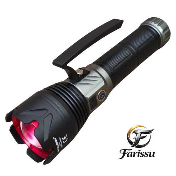 R648 Ultra Güçlü El Feneri 200W 6000 Lümen (3 KM Menzil - 5 Işık Modlu Çantalı Set)