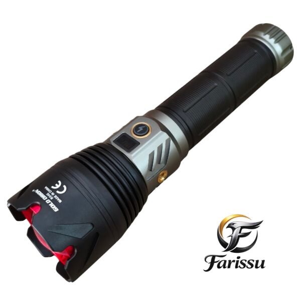 R648 Ultra Güçlü El Feneri 200W 6000 Lümen (3 KM Menzil - 5 Işık Modlu Çantalı Set)