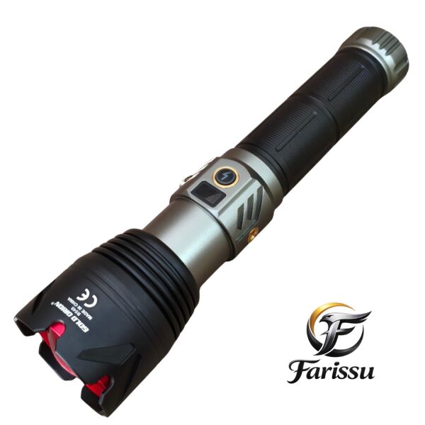 R648 Ultra Güçlü El Feneri 200W 6000 Lümen (3 KM Menzil - 5 Işık Modlu Çantalı Set)