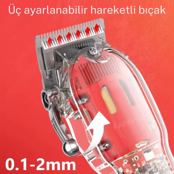 Farissu RF-107 – Profesyonel Saç & Sakal Düzeltici | Güçlü, Şık ve Hassas Kesim Kırmızı