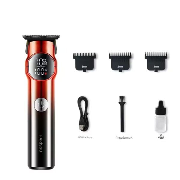 Dearling RF-101 Profesyonel Saç & Sakal Düzeltici – Turbo Güç, LCD Ekran