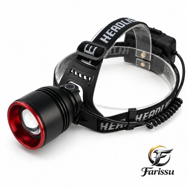 30W 3000 Lümen Zoomlu Şarjlı Kafa Feneri - 7200 mAh Yüksek Kapasite - Hareket Sensörlü