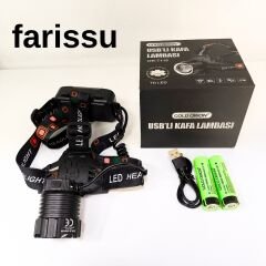 Şarjlı Süper Parlak Led Kafa Feneri – Gold Orıon Or-116 10 Saat Çalışma Süresi mini metal fener hediyeli