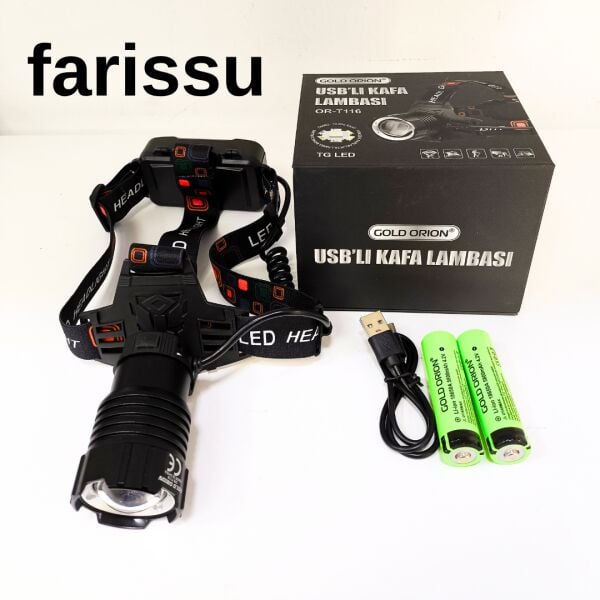 Şarjlı Süper Parlak Led Kafa Feneri – Gold Orıon Or-116 10 Saat Çalışma Süresi