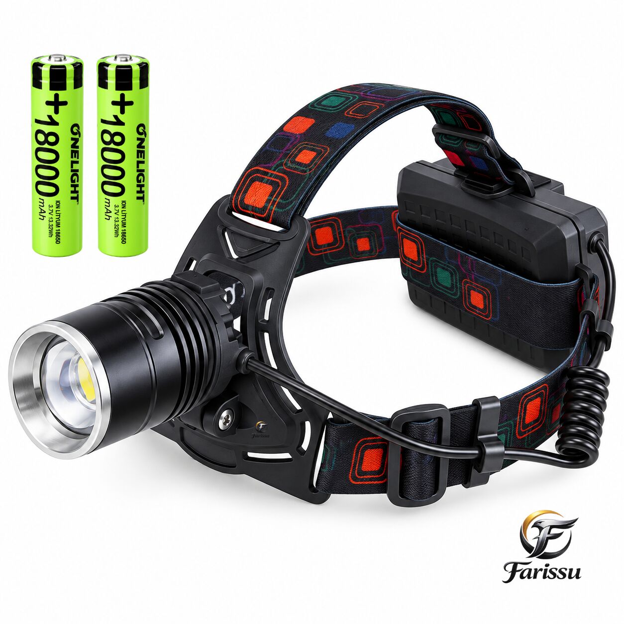 IR-013-2 Profesyonel Şarjlı Kafa Lambası - 40W 4000 Lümen, 3 KM Menzilli Zoomlu Güçlü Kafa Feneri