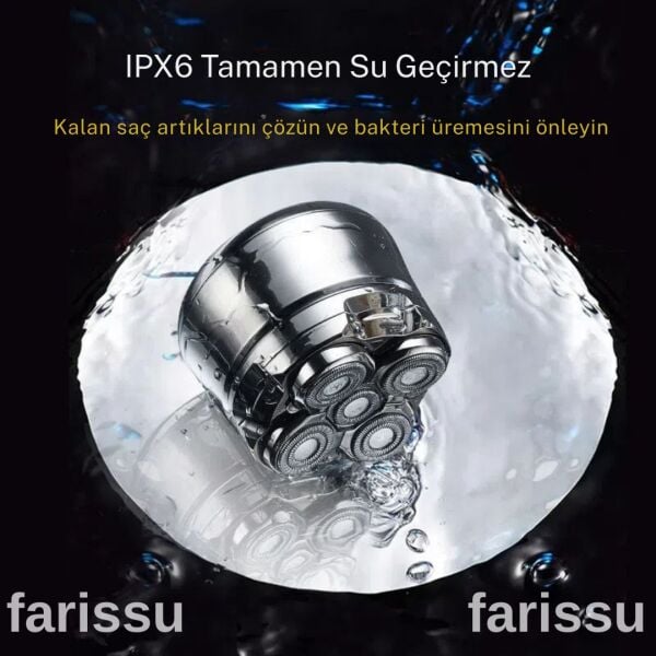 RQ518 Kel Kafa Tıraş Makinesi – Sakal ve Günlük Sinek Kaydı Tıraş, USB, Su Geçirmez