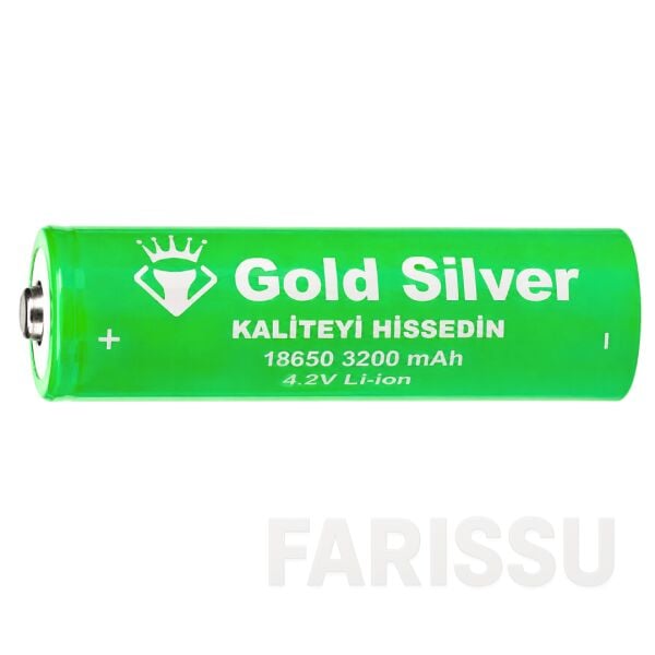 Gold Silver 18650 El Feneri ve Kafa Lambası İçin Şarj Edilebilir Li-ion Pil - 3200 mAh 4.2V (6 Adet)
