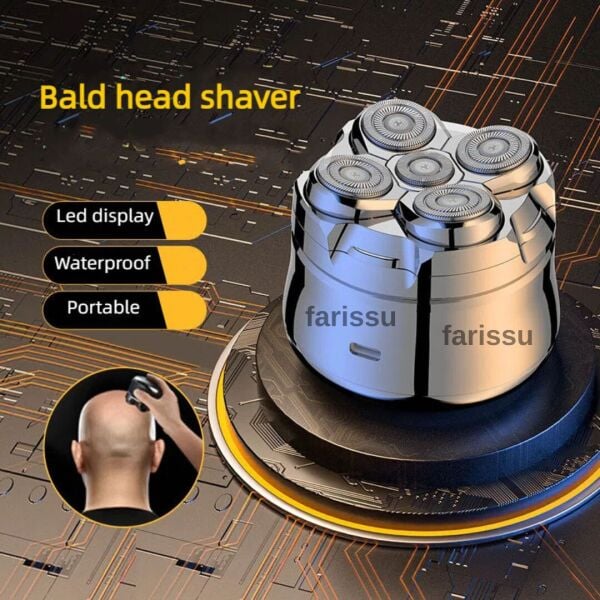 RQ518 Kel Kafa Tıraş Makinesi – Sakal ve Günlük Sinek Kaydı Tıraş, USB, Su Geçirmez