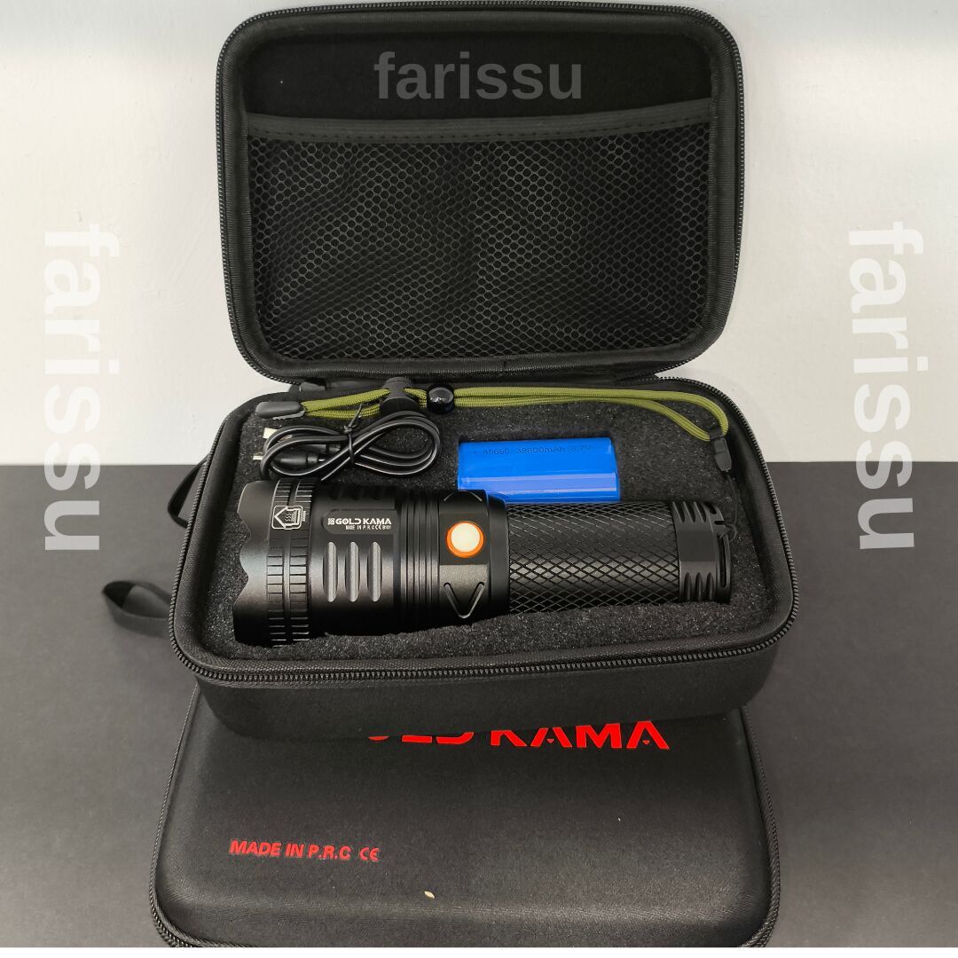 Goldkama 100W Şarjlı El Feneri – 39800 mAh Pil, 3000m Menzil, Süper Parlak LED
