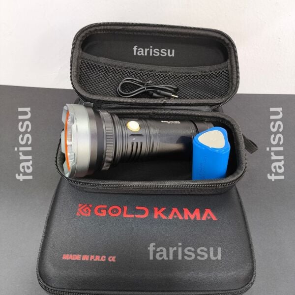 Goldkama 100W Şarjlı El Feneri – 3×18650 Pil, 8800 mAh, 1000m-1500m Menzil, Süper Güçlü LED