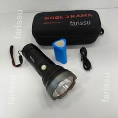 Goldkama 100W Şarjlı El Feneri – 3×18650 Pil, 8800 mAh, 1000m-1500m Menzil, Süper Güçlü LED