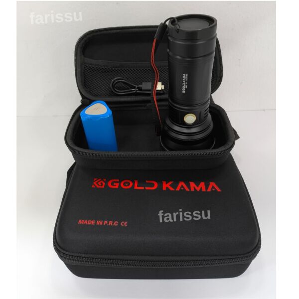 Goldkama 100W Şarjlı El Feneri – 3×18650 Pil, 8800 mAh, 1000m-1500m Menzil, Süper Güçlü LED