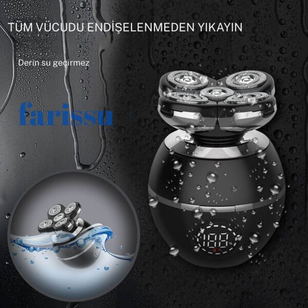 5 Başlıklı Şarjlı Tıraş Makinesi – Günlük Tıraş ve Sıfır Yanak İçin Sessiz, Güçlü ve Taşınabilir