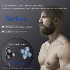 5 Başlıklı Şarjlı Tıraş Makinesi – Günlük Tıraş ve Sıfır Yanak İçin Sessiz, Güçlü ve Taşınabilir