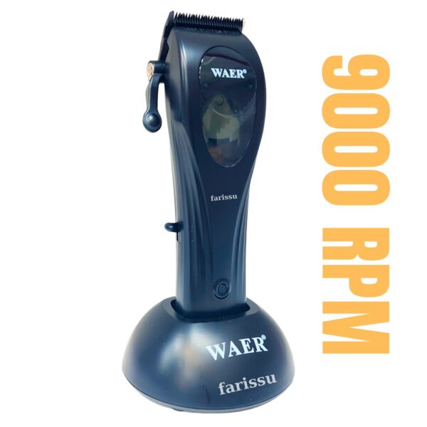 WA-088 9000 RPM Profesyonel Saç Kesme Makinesi | 2600mAh Batarya | 4 Taraklı | Şarj Standlı Siyah