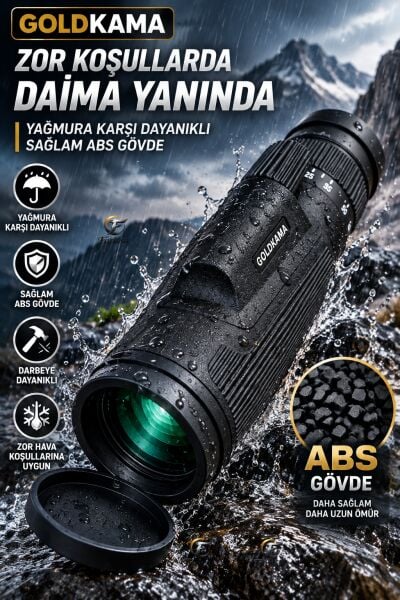 Yüksek Zoomlu HD Monoküler El Dürbünü – Av, Kamp, Doğa Gözlemi İçin Suya Dayanıklı Dürbün