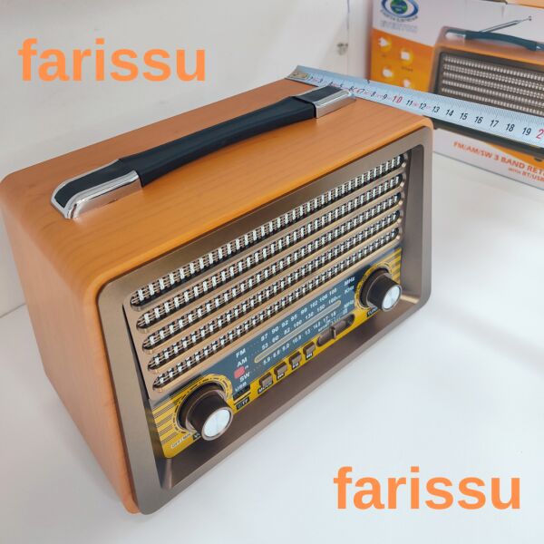 Gerçek Ahşap Eskitme Görünümlü RT-750 Nostaljik Müzik Kutusu – 3 Band Radyo / Bluetooth / USB