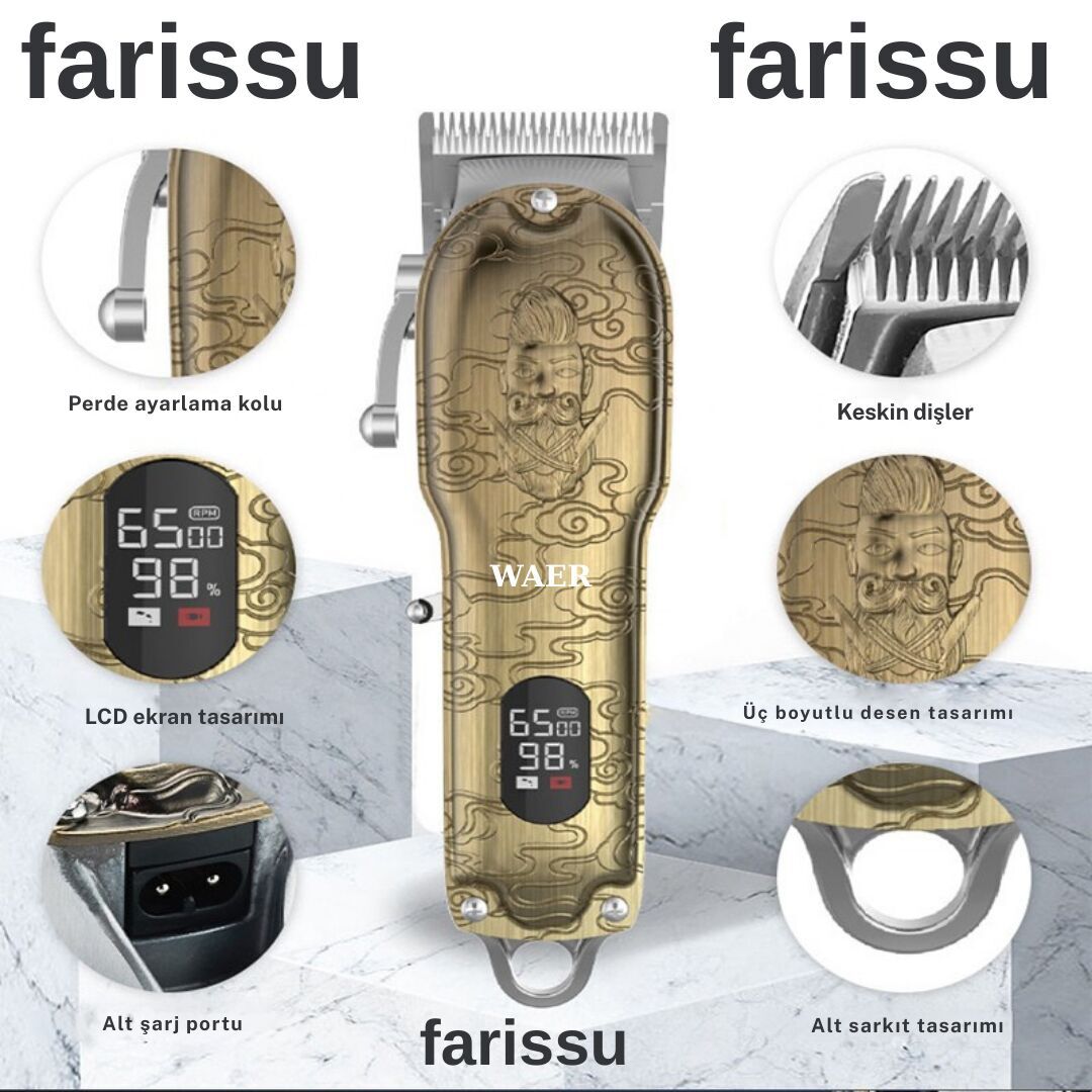 WA-048 Profesyonel Saç Kesme Makinesi – Güçlü Motor, Şık Tasarım, Uzun Süreli Performans