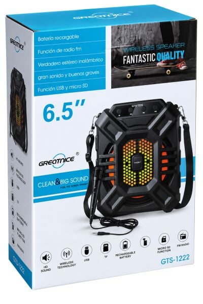 GTS-1222 Taşınabilir Kablosuz Bluetooth Hoparlör & Karaoke Seti