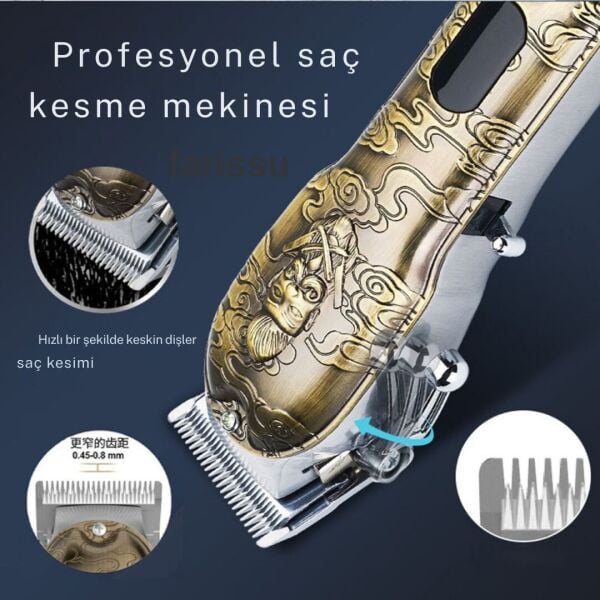 WA-048 Profesyonel Saç Kesme Makinesi – Güçlü Motor, Şık Tasarım, Uzun Süreli Performans
