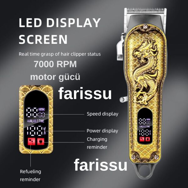 GOLD TECH 105 Profesyonel Saç Kesme Makinesi – Güçlü Motor, Şık Tasarım, Uzun Süreli Performans
