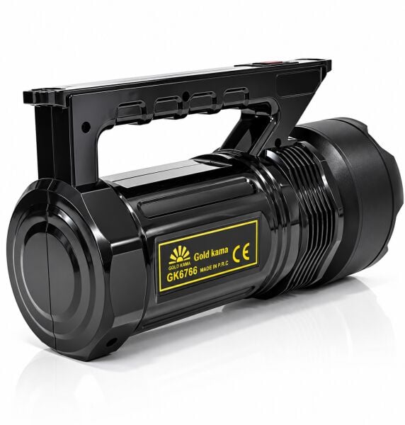 GoldKama GK6766 20W LED Şarj Edilebilir Uzun Mesafe Projektör El Feneri 6000 mAh Type-C Yan Işıklı